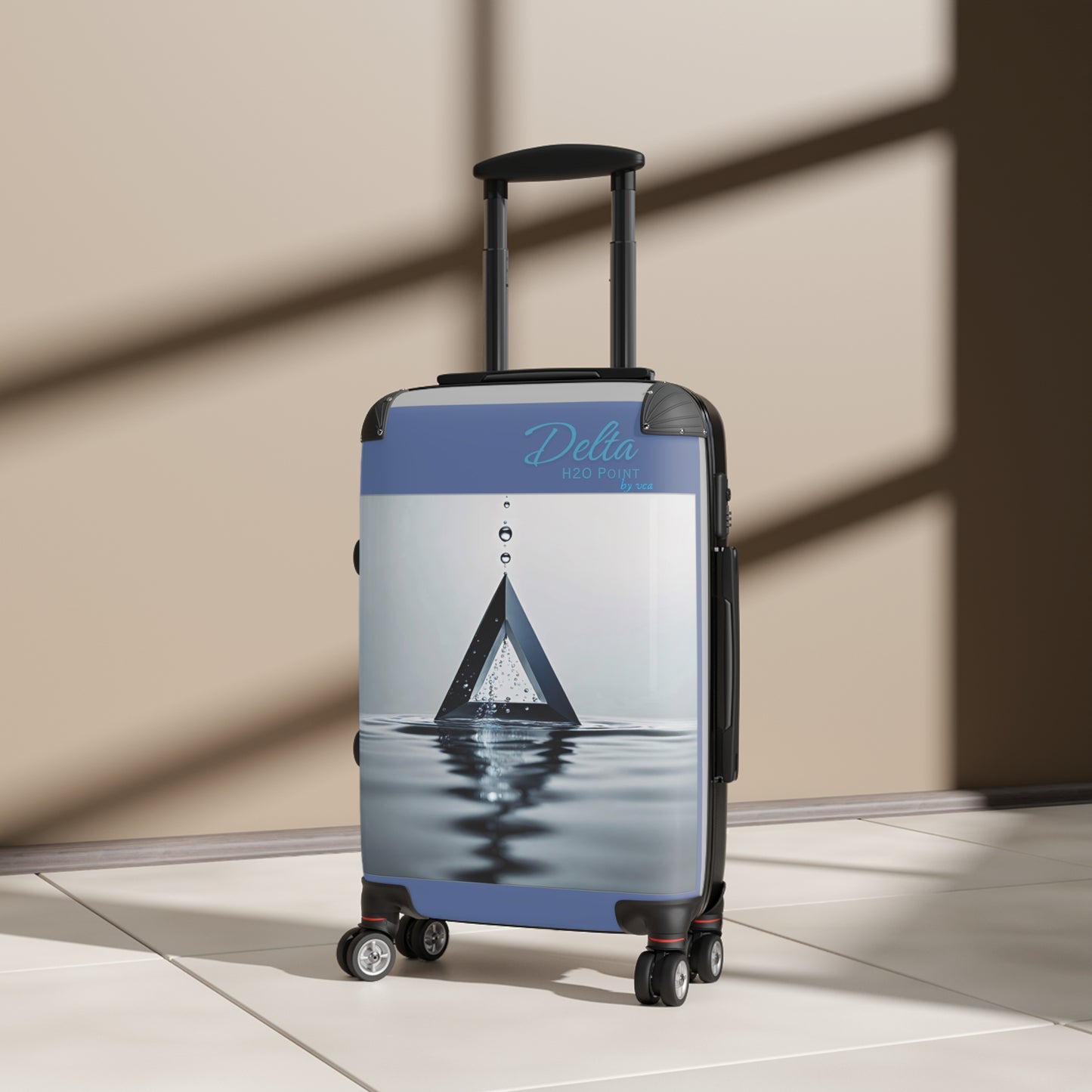 "H20 Droplets" Collection - 'Delta H2O Point' design by vca - Designer Luggage Set