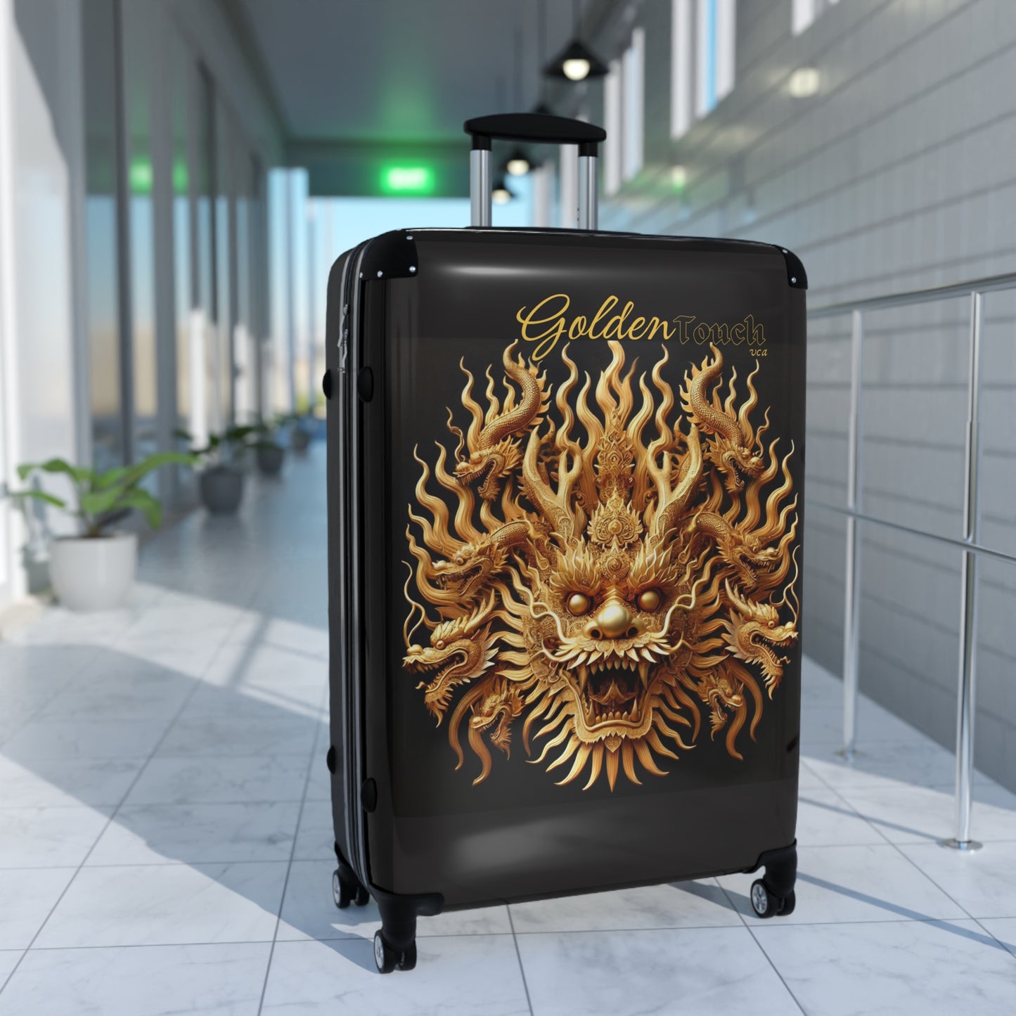 "Golden Touch" Collection - 'Dragon Head' design1 - Designer Luggage Set