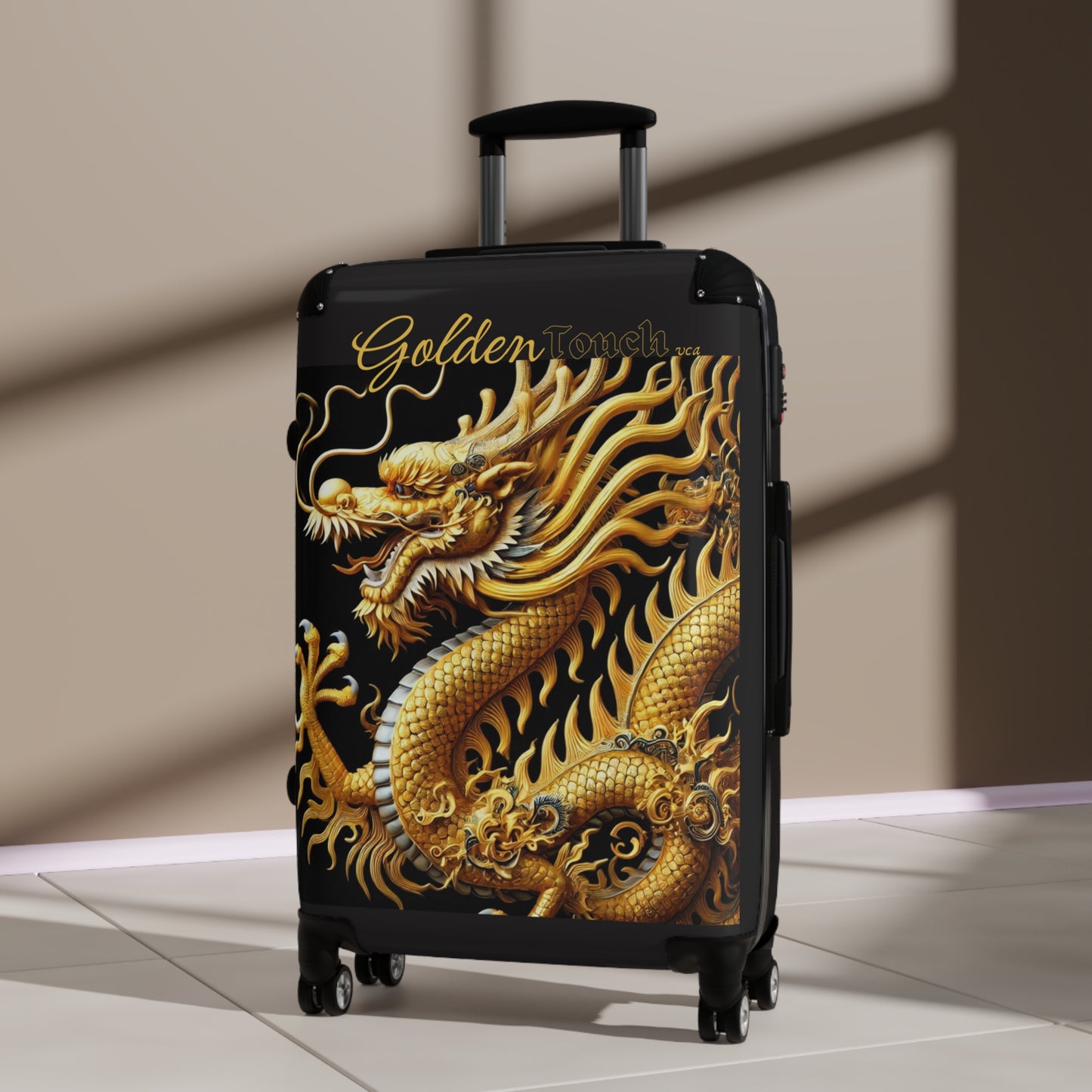 "Golden Touch" Collection - 'Dragon1' design by vca - Designer Luggage Set