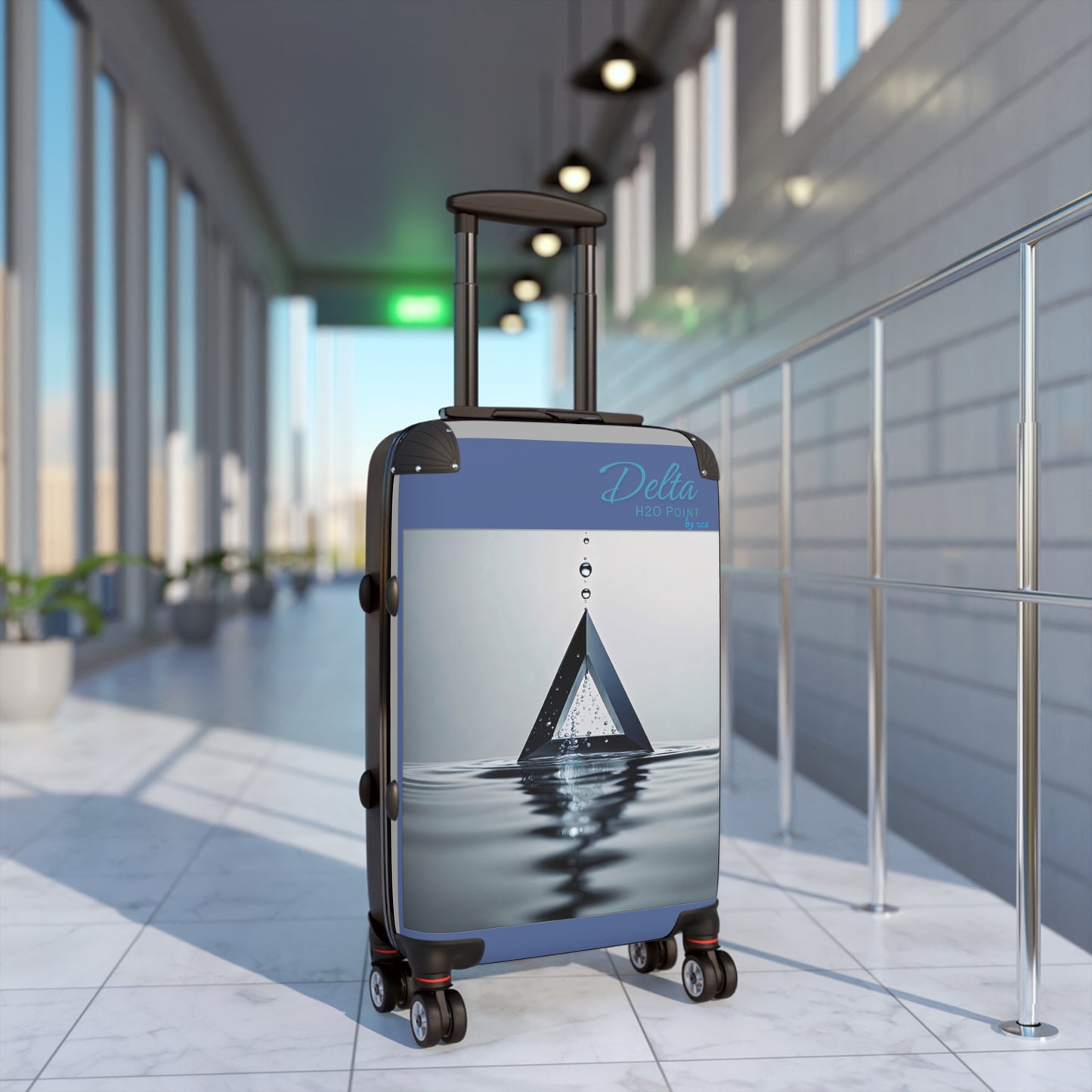 "H20 Droplets" Collection - 'Delta H2O Point' design by vca - Designer Luggage Set