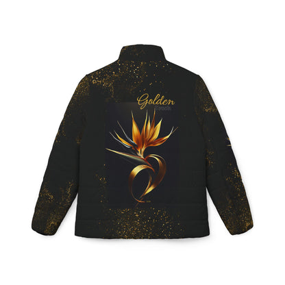 "Golden Touch" Collection - 'Bird of Paradise' design #2 by vca - Designer Women's Puffer Jacket