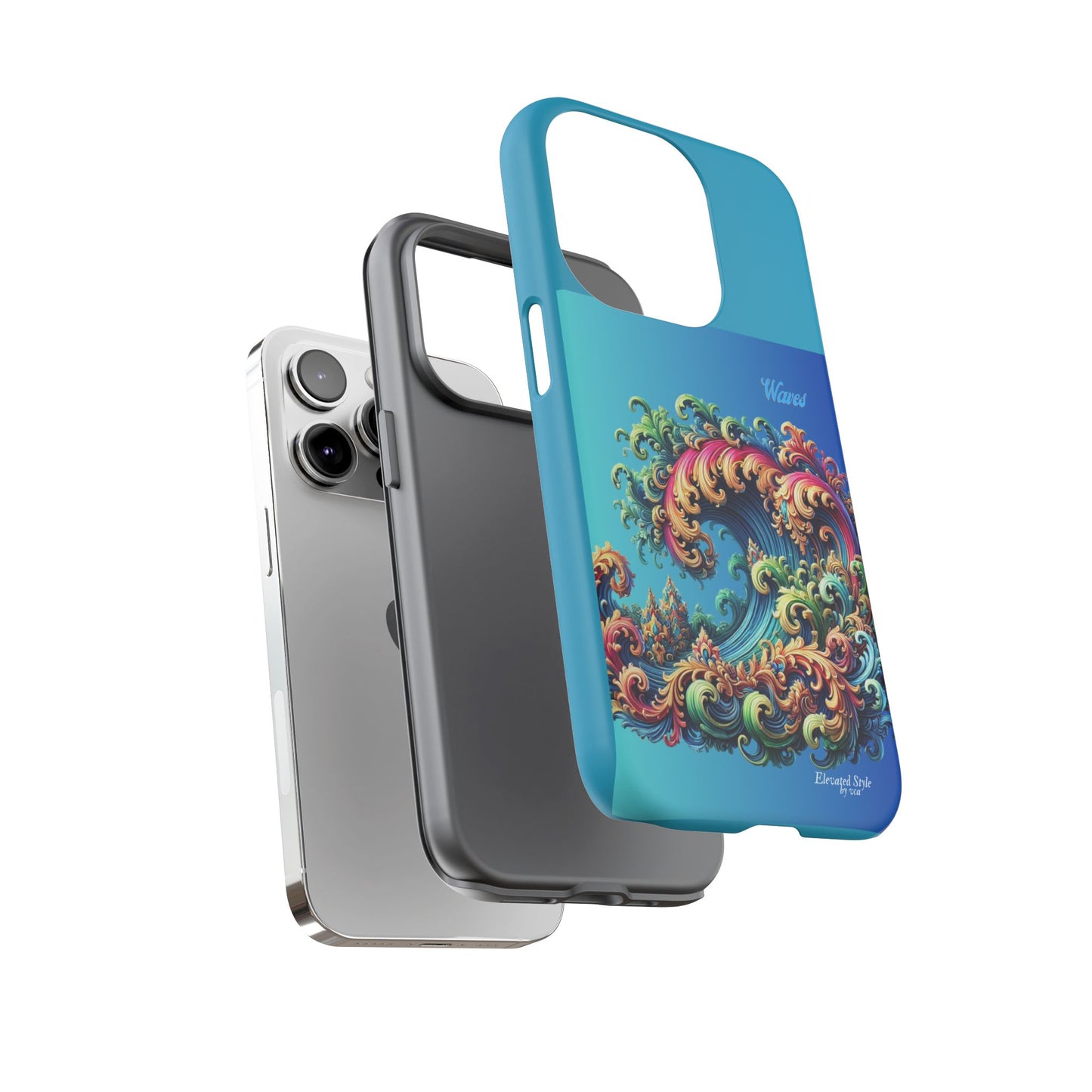 "Elevated Style" Collection - 'Waves2' design by vca - Designer iPhone Tough Cases