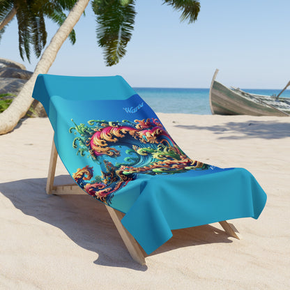 "'Elevated Style" Collection - 'Waves2' design by vca - Designer Beach Towel