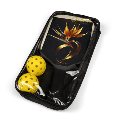 "Golden Touch" Collection - 'Bird of Paradise' Design #2 - Designer Pickleball Kit