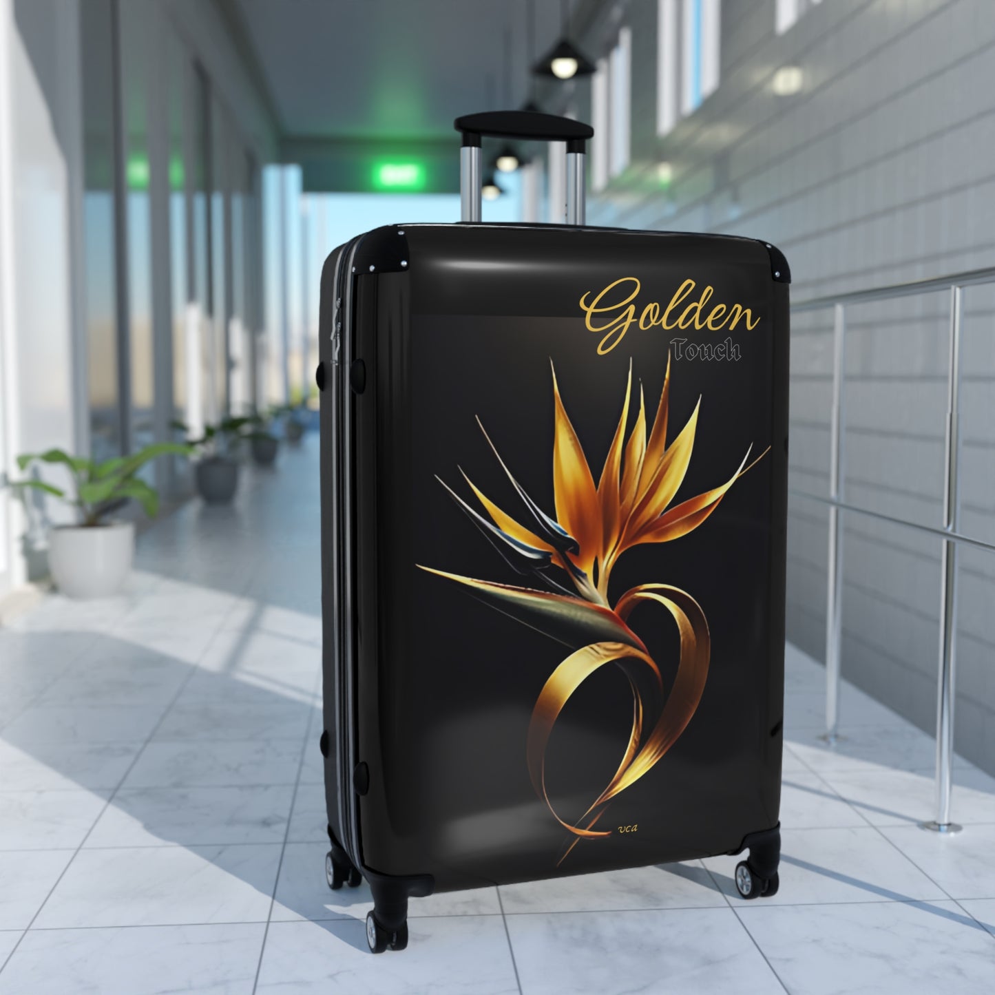 "Golden Touch" Collection - 'Bird of Paradise' design #2 by vca - Designer Luggage Set