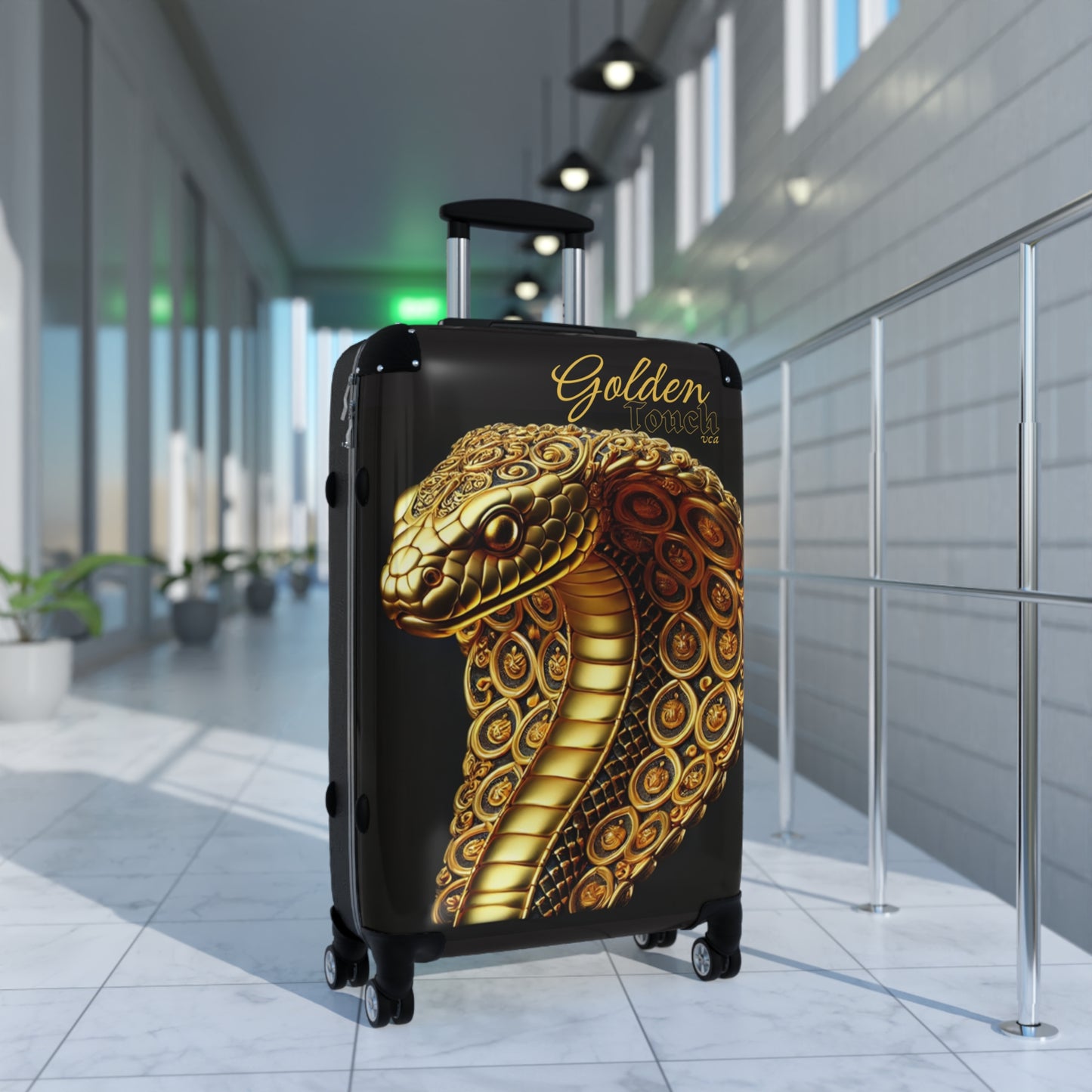 "Golden Touch" Collection - 'Cobra Head' design2 by vca - Designer Luggage Set