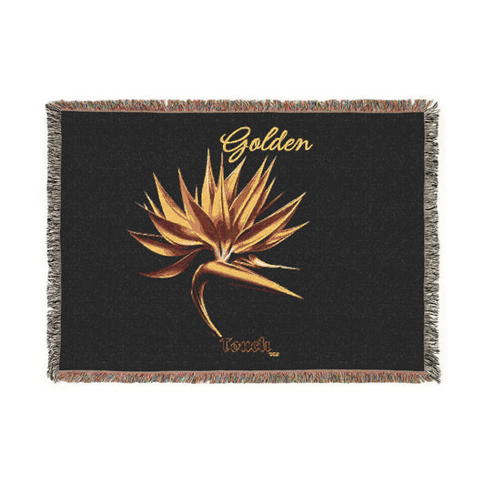 "Golden Touch" Collection - 'Bird of Paradise' Design #1 by vca - Designer Woven Blanket