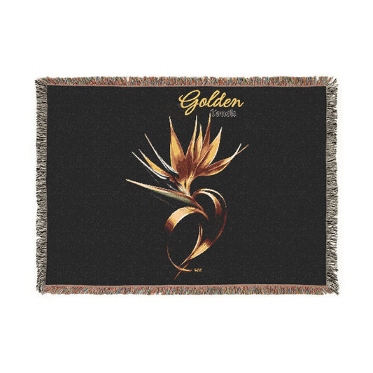 "Golden Touch" collection - 'Bird of Paradise design #2 by vca - Designer Woven Blanket