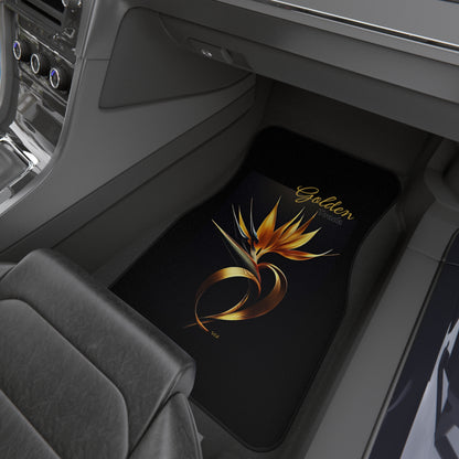 "Golden Touch" Collection - 'Bird of Paradise' design #2 - Designer Car Mats (Set of 4)