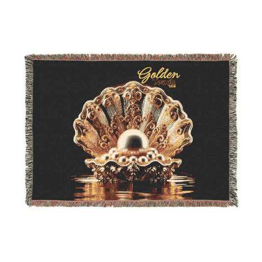 "Golden Touch" Collection - 'OShellPearls' design by vca - Designer Woven Blanket