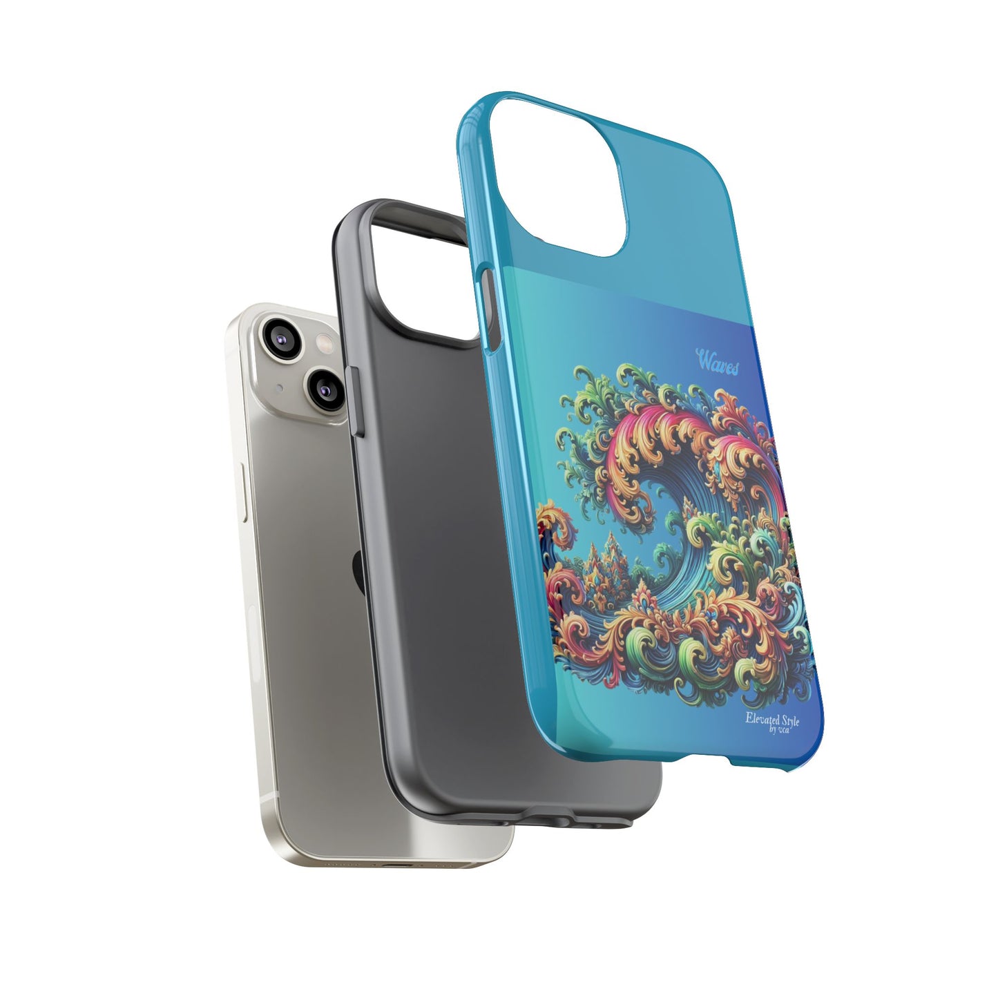 "Elevated Style" Collection - 'Waves2' design by vca - Designer iPhone Tough Cases