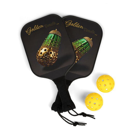 "Golden Touch" Collection - 'Pickleball2' design by vca - Designer Pickleball Kit