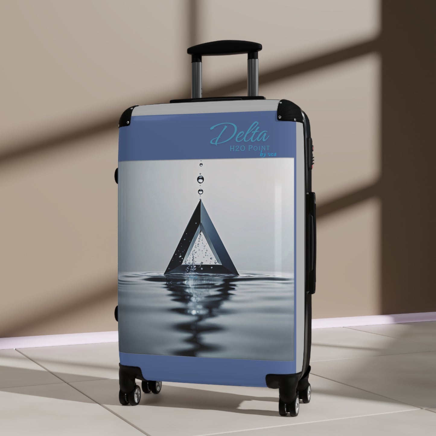 "H20 Droplets" Collection - 'Delta H2O Point' design by vca - Designer Luggage Set