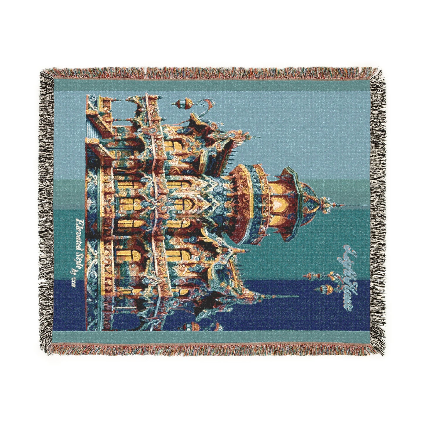 "Elevated Style" Collection - 'LightHouse2' design by vca - Designer Woven Blanket