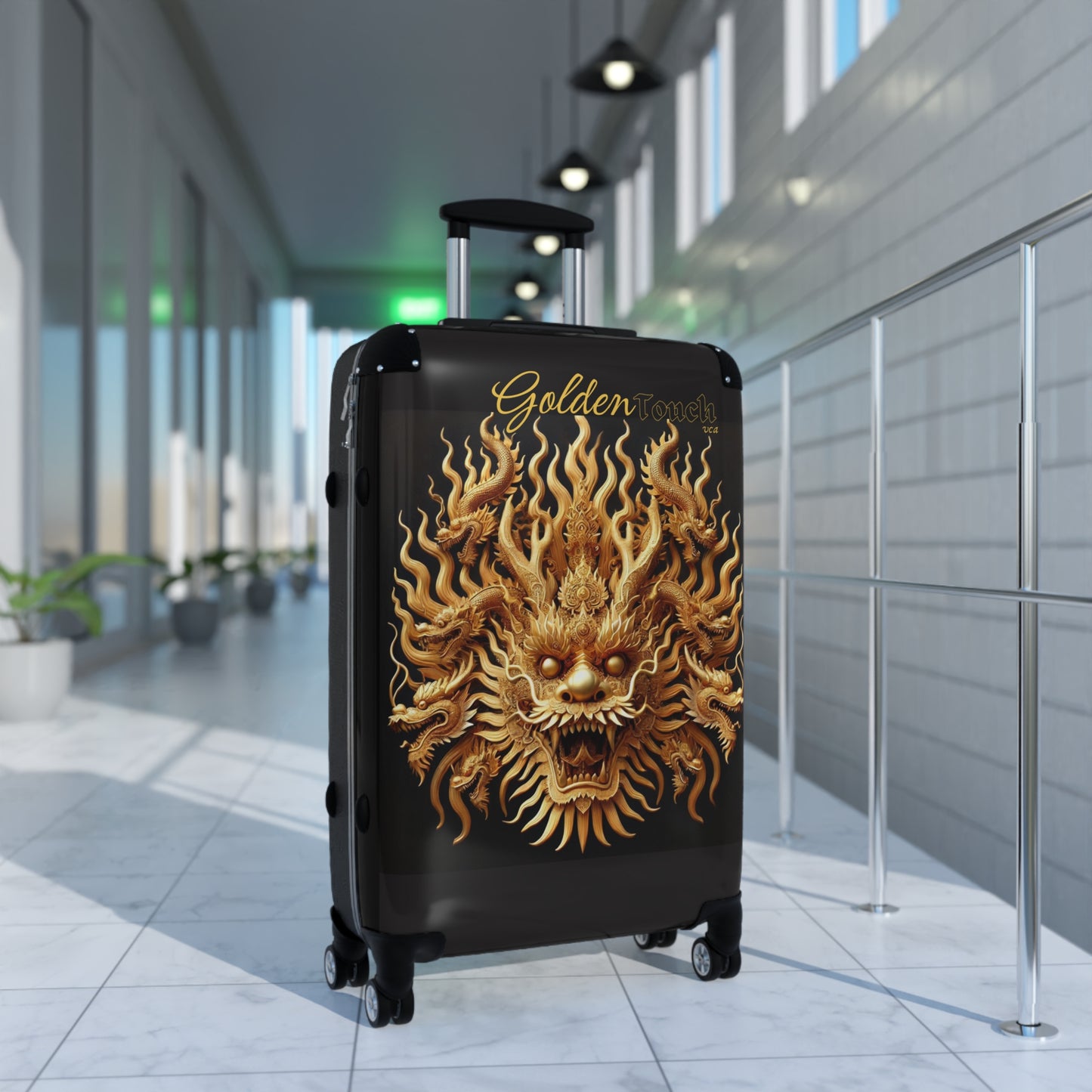 "Golden Touch" Collection - 'Dragon Head' design1 - Designer Luggage Set