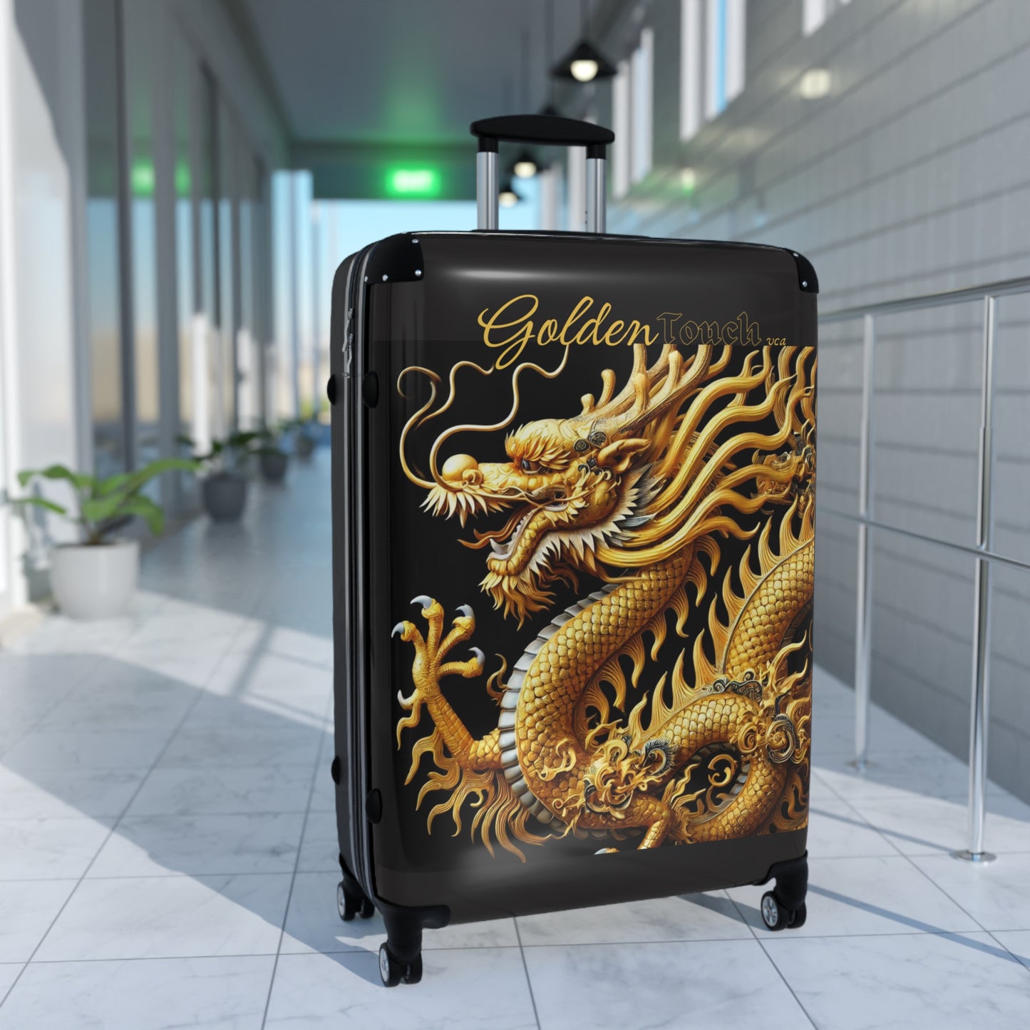 "Golden Touch" Collection - 'Dragon1' design by vca - Designer Luggage Set