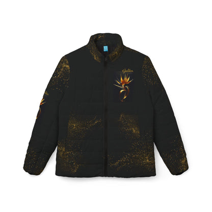 "Golden Touch" Collection - 'Bird of Paradise' design #2 by vca - Designer Women's Puffer Jacket