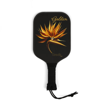 "Golden Touch" Collection - Bird of Paradise design #1 - Designer Pickleball Kit