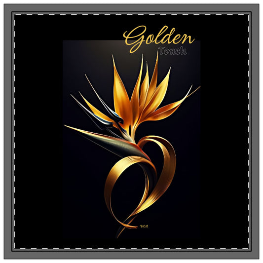 "Golden Touch" Collection - 'Bird of Paradise' design #2 by vca - Designer Napkins, set of 4