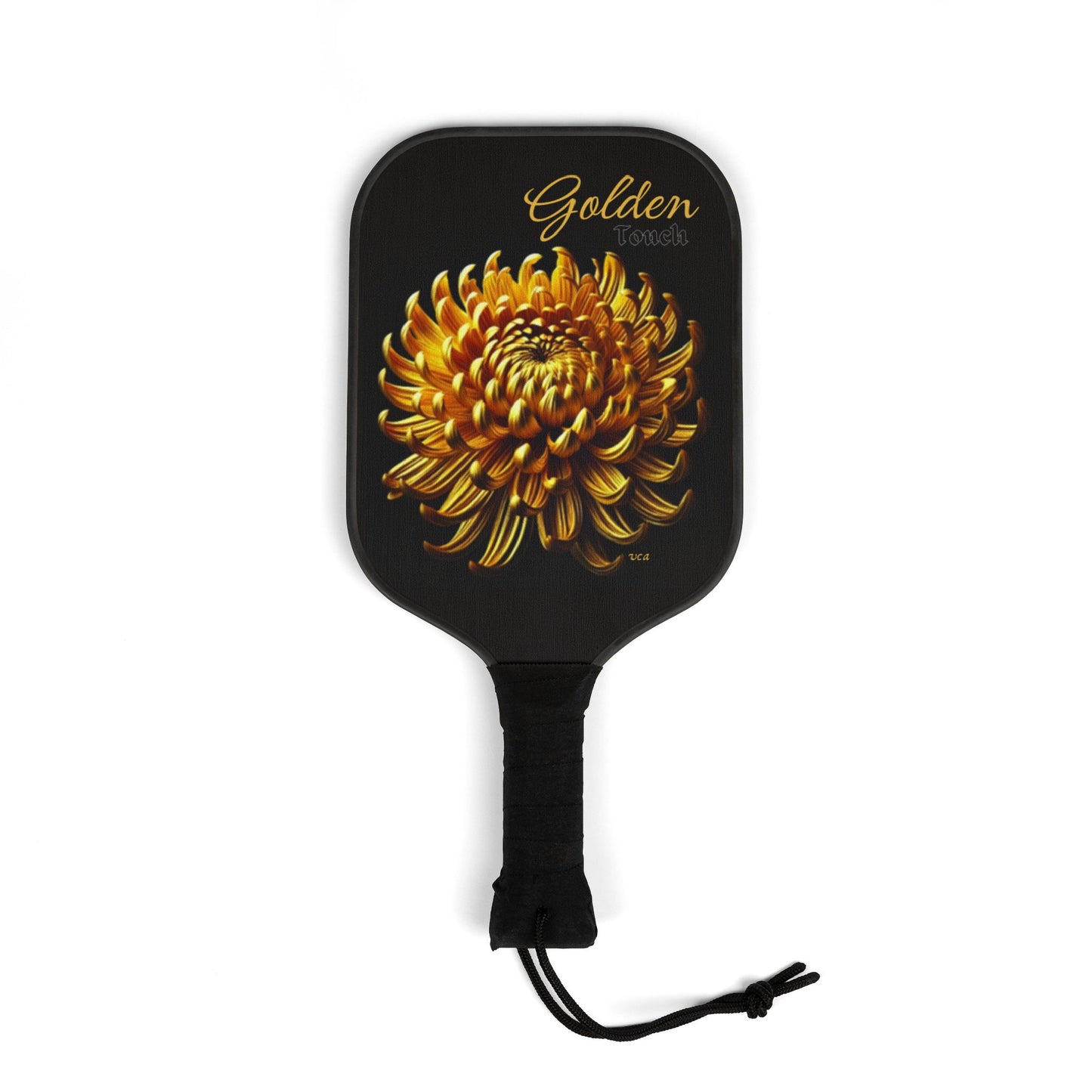 "Golden Touch" Collection - 'Chrysanthemum' design by vca - Designer Pickleball Kit