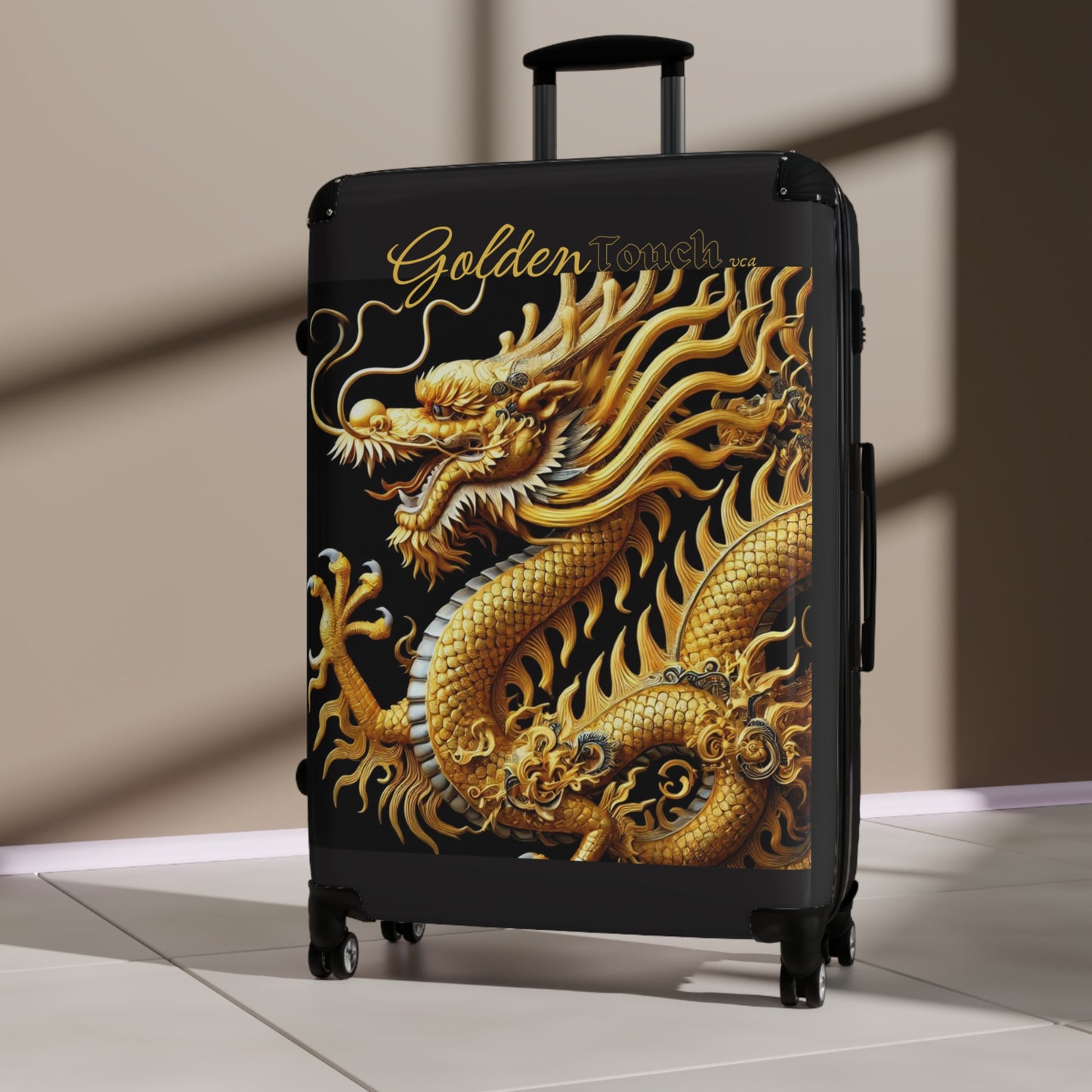 "Golden Touch" Collection - 'Dragon1' design by vca - Designer Luggage Set